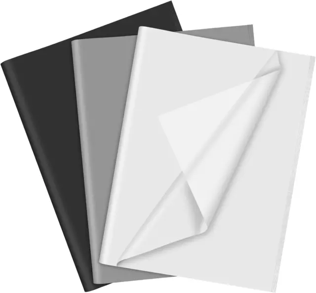 PLULON 60 Blatt schwarz weiß grau Stoffpapier Bulken, Geschenkverpackung Stoffpapier für