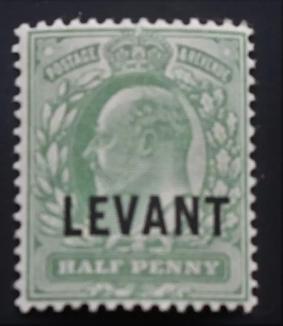 British Levant K Ed VII 1905 SG L1a 1/2d Yellowish green VLMM Cat £8.50