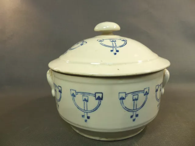 Ancienne petite soupière céramique bleu et blanc de Saint Uze poterie francaise 2