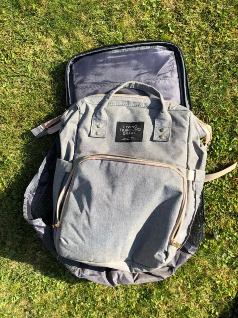 Living Traveling Share Baby Diaper Bag Multi-Function Travel Backpack Gray 2