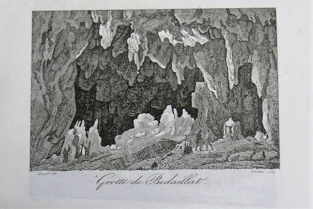a3-4 steel engraving 19th century France picturesque cave of Bedaillat 09