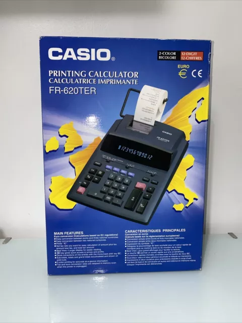 CASIO FR 620TER INK ROLLERS Printing AUDIT Calculator BLACK RED