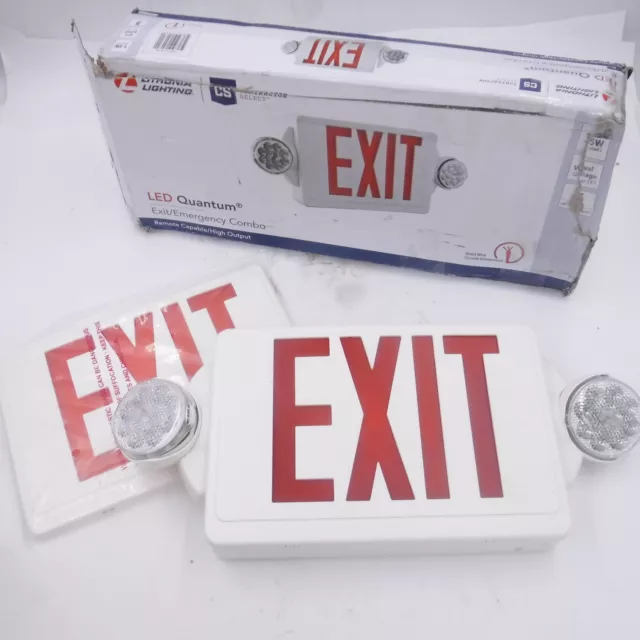 Lithonia Lighting LHQM LED R HO M6 White 19" LED Lighted Exit Sign Combo 120/277