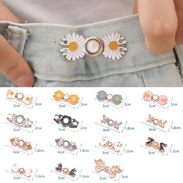 Jeans Taille Artefact Couture Boutons Ceinture Extensible Métal Boucle ,