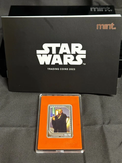 2023 Niue Star Wars Mint Trading Coin Card Qui-Gon Jinn 1oz .999 silver #004/150