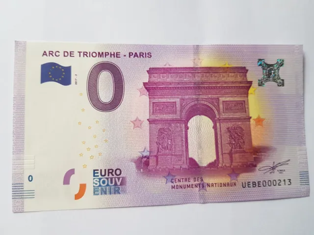 billet 0 euro france 2017-2 ARC DE TRIOMPHE-PARIS neuf