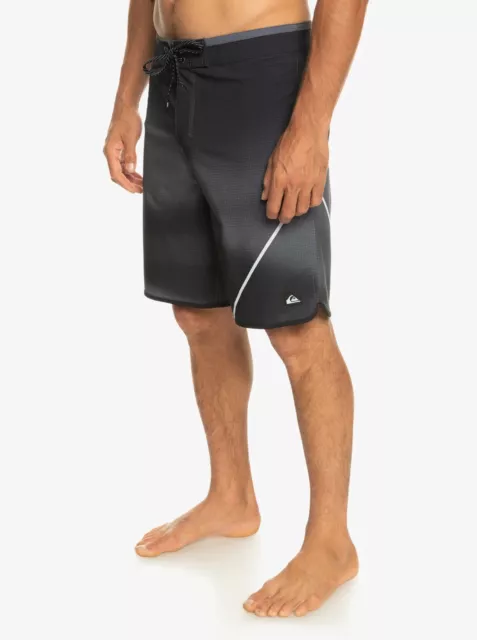 QUIKSILVER Men Black HighLine SurfSilk New Wave 20" Stretch Board Short Size: 32