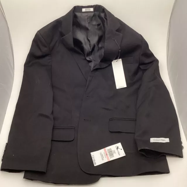 NEW Calvin Klein Boys Blazer Size 10 HUSKY Black Flex Suit Jacket Coat