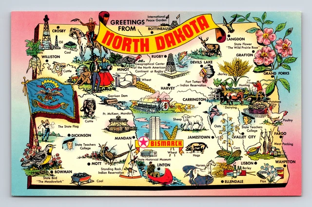 PICTORIAL TOURIST MAP Greetings - Pictorial Tourist Map Greetings From State Of North.webp