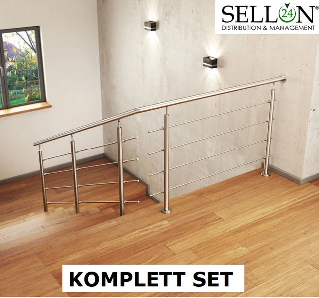 Acier Inox Balustrade L Forme 1 5x2 5m Rampe D'Escalier Avec Querstab Escaliers