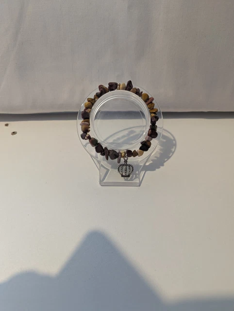 Mookite Chip Bracelet With Crown Charm