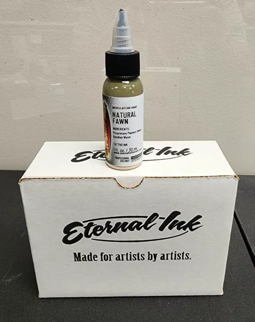 "Tinta de tatuaje eterna ""Cervatillo natural"" botella de 1 oz 100 % auténtica ¡envío rápido!