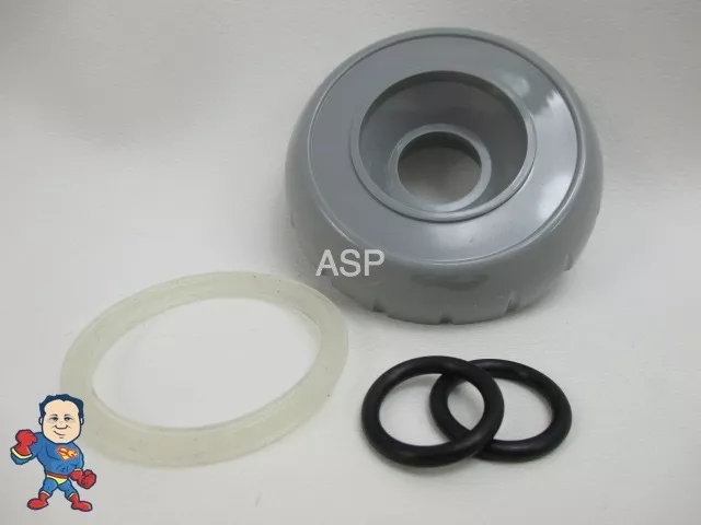 Spa Hot Tub Waterfall Control Diverter 2 3/8" Cap Gray Notched with O-Ring Kit