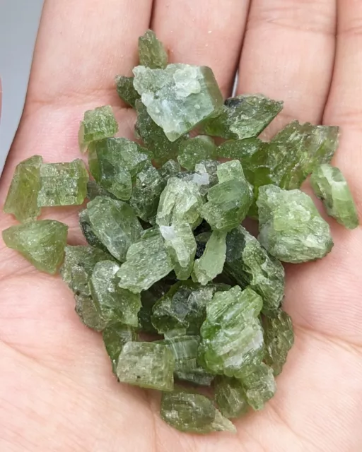 Lot Of Natural Rough Green Diopside Crystals From Afghanistan, 331 Grams 3