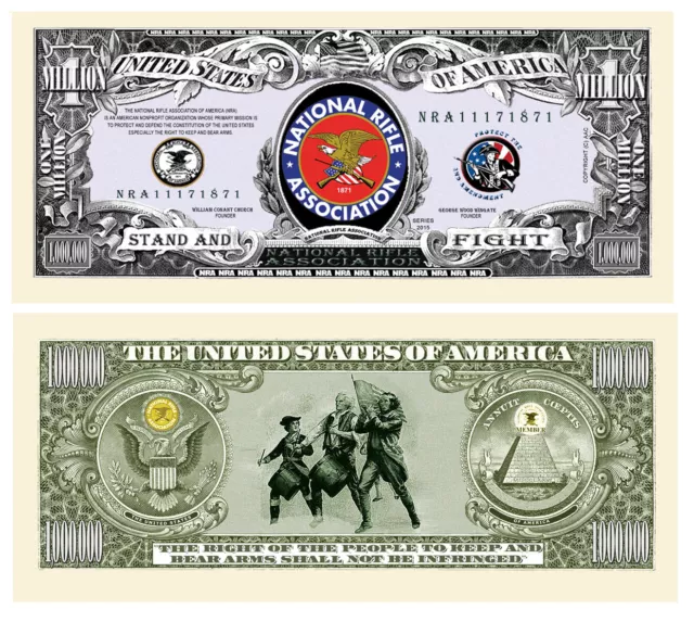 NRA - National Rifle Association Million Dollar Bill -  Pack of 50