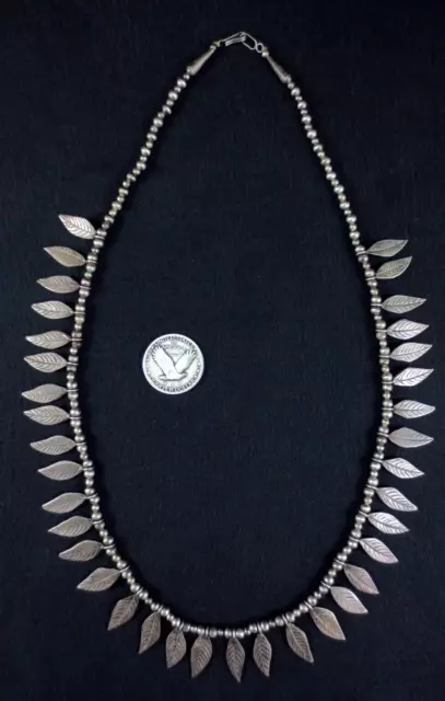 Vintage Navajo Necklace - Sterling Silver Feathers - 48g=1.7oz