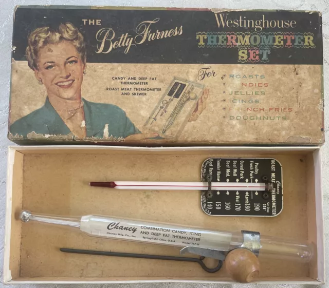 Vintage 1950s “The Betty Furness” Westinghouse Thermometer Set Candy Meats Fry