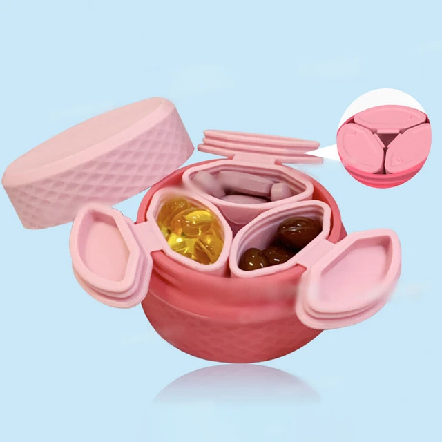 3 in1 Portable Silicone Travel Pill Case Jewelry Storage Outdoor Travel BII