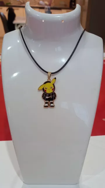 Collier Pikachu Pokemon Cordelette Noire ! Neuf !