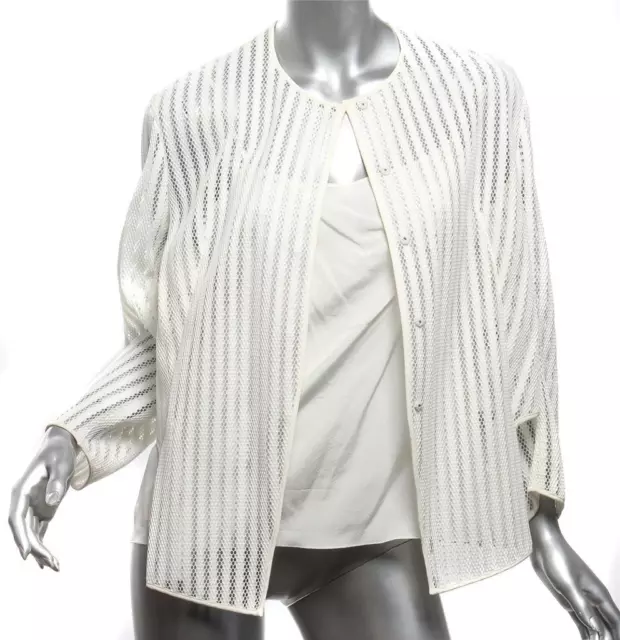 CHRISTIAN DIOR Womens White Twinset Jacket and Cami Top 2-Piece Set M