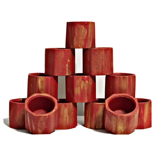 12Pc al por mayor frascos de velas vacías para hacer vela de Navidad oro rojo Luxdecor6