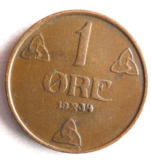 1934 NORWAY ORE - Excellent Collectible Coin - FREE SHIP - Bin #349