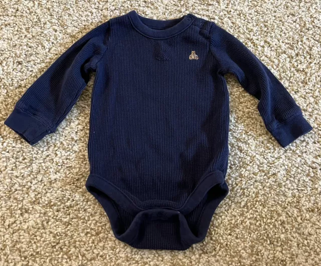 Baby Gap Boys Long Sleeve Bodysuit Navy Blue Size 6-12Months