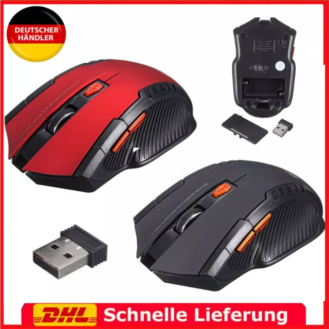 USB Wireless Mini Maus Kabellos Gaming Mouse Computer Notebook Laptop Funk DHL