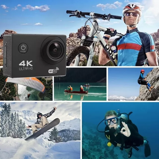 Caméra de Sport 4K 12MP étanche sous-marine,  1920*1080P, 30FPS, 170°, WiFi, LCD