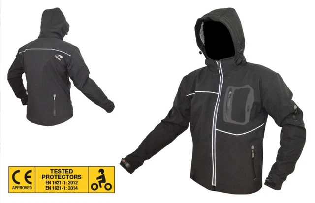 Blouson Moto RIDEIRON Homme – Protections CE, Logo Réfléchissant, 4 Poches – Veste 4 Saisons Respirante Avec Doublure Thermique
