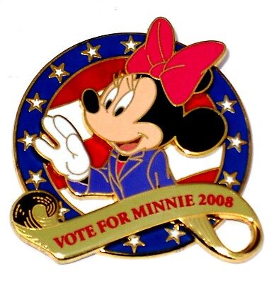 LE Disney Pin ✿ Vote for Minnie Mouse I'm with HER Political Stand Patriotic USA
