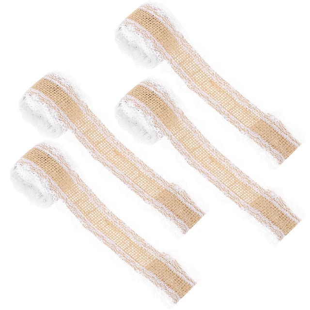 4 rollen von Weihnachten Druck Bänder Leinwand Lace Bänder