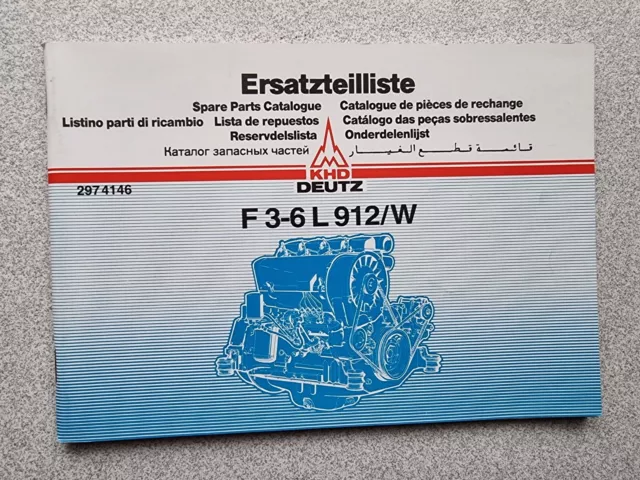 Ersatzteilliste KHD Deutz Motor F 3-6 L 912 / W