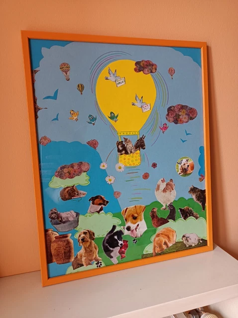 Quadro Collage "...E Loro Ci Danno L'Esempio" con Cornice 42 x 52 cm