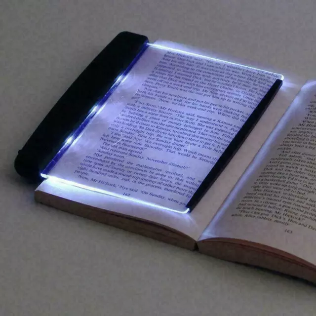 1* Creative LED Book Light Reading Night Flat Plate Lamps Portable Travel