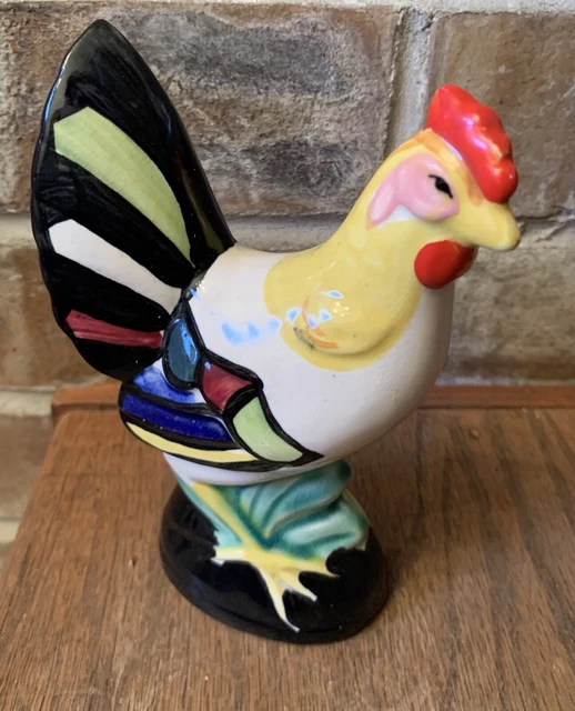VINTAGE MID CENTURY Ceramic Rooster Figurine Made In Japan Hand Painted ...