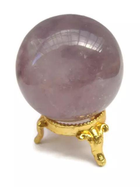 Amethyst 4.5-5cm Crystal Ball Gemstone Orb Sphere on Gold Metal Stand