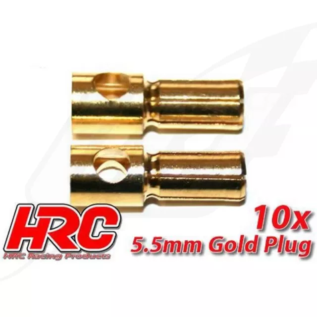 FR- Connettori - 5.5mm - maschi (10 pzi) - Gold