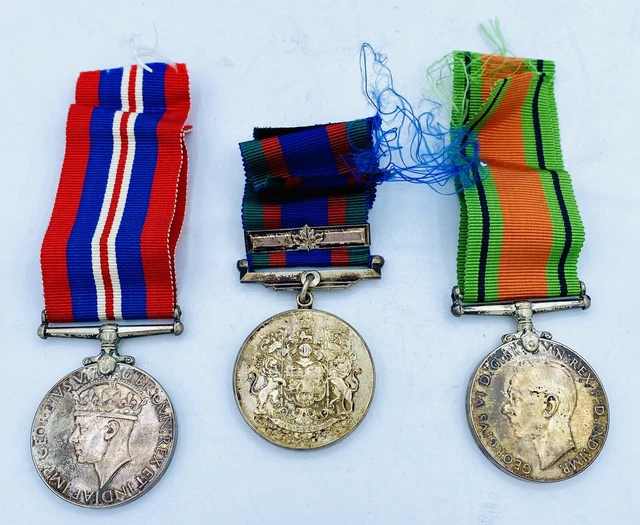 3 WWII CANADIAN Military Medals on Ribbons $98.00 - PicClick CA