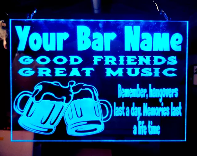 Light up Bar open sign mancave music activated neon style personalised hanging