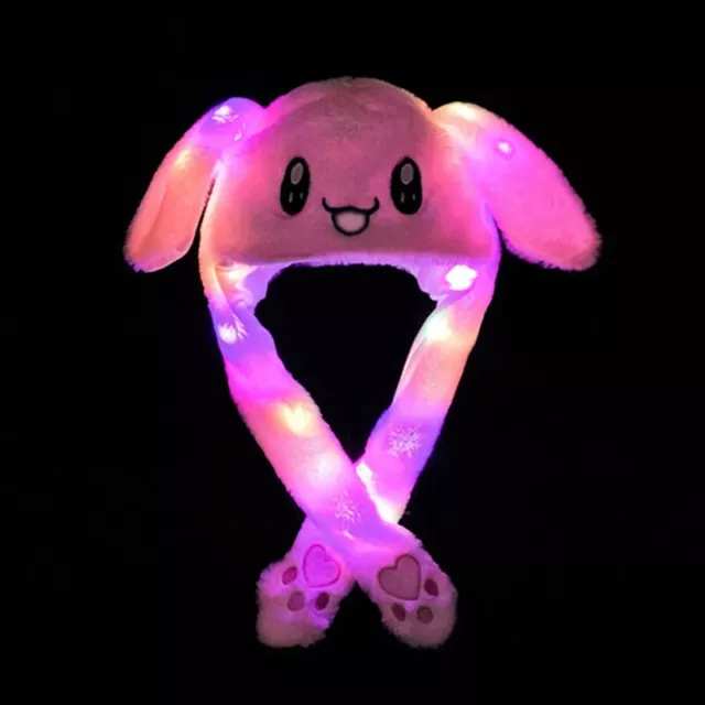 LED Funny Rabbit Bunny Ear Moving Hat Air-bag Cap Soft Plush Cute Hats Toys Gift