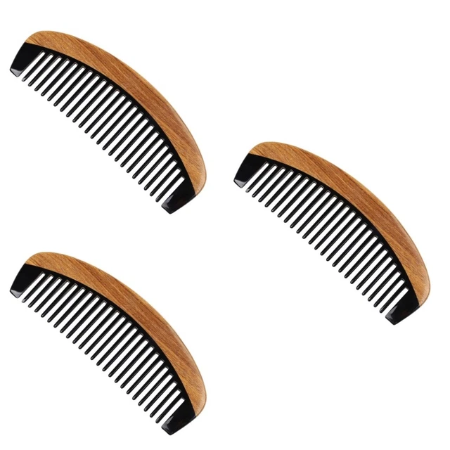 3pcs Horn Comb Teeth Wide Tooth Detangling Comb Anti-Static Horn Long Combs