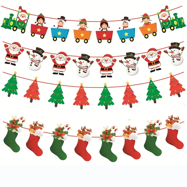 de nieve Feliz navidad decoracion Banners de Navidad Bandera de Papá Noel
