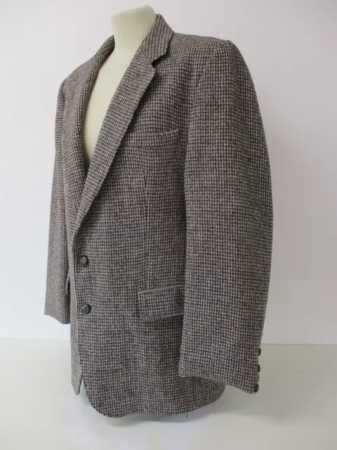 Giacca HARRIS TWEED, Blazer, Sears, Grigio Nero, Lana, Foderata, 40" Petto - R526 2