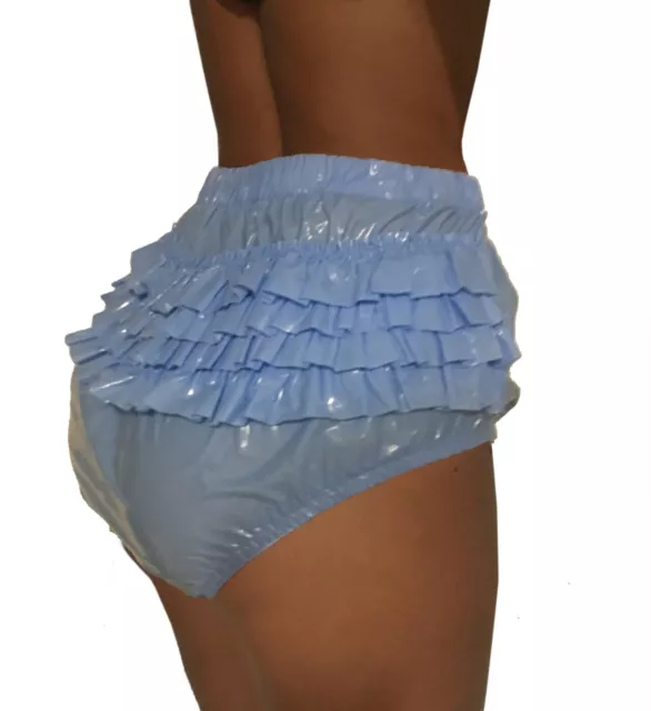 super soft PVC Rüschen Windelhose 4302RL Lack Optik ABDL Rüschenhose Gummihose