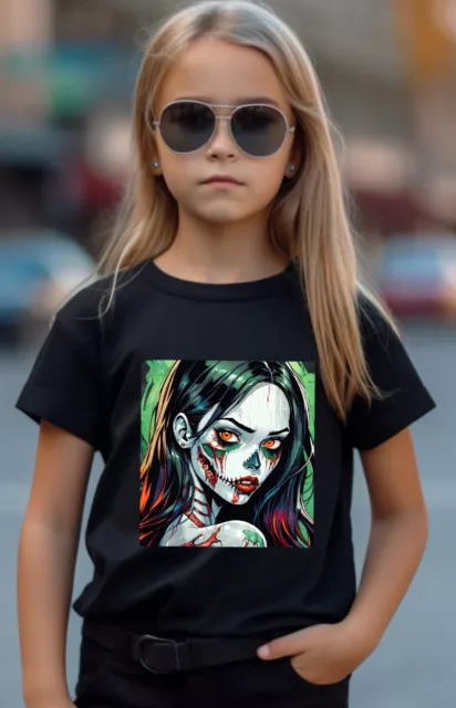 Zombie Girl Halloween Anime Clown Monster T Shirt Boy Girl MESSAGE ME SIZE UK