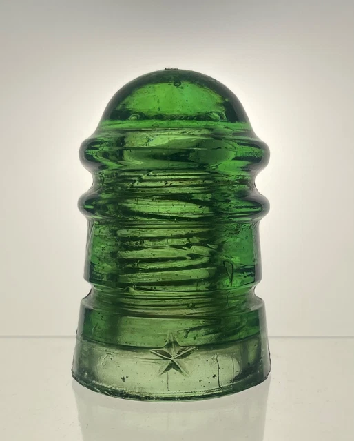 YOLO Yellow Green 113 Shooting Star Embossed Glass Insulator