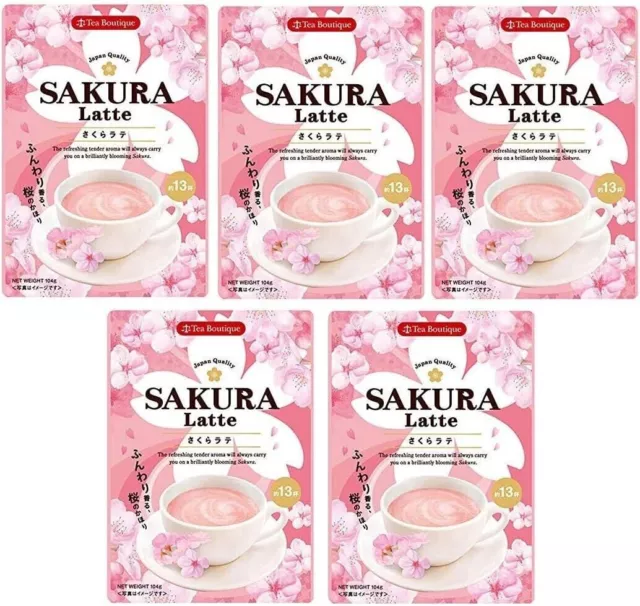 Tea Boutique Instant Sakura Latte 104G  5PCS Powder Japanese Low Caffeine