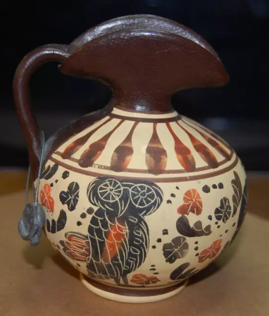 Greek Hand Made Corinthian clay repro Museum 430bc Tagged Pitcher Copy 4"