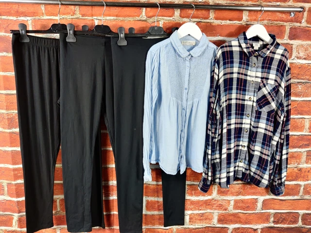 GIRLS BUNDLE AGE 11-12 YEARS ZARA NEXT etc LEGGINGS SHIRT BLOUSE CHECK SET 152CM